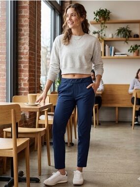 New Vuori Women’s Miles Ankle Pant Blue Coast Large VW404